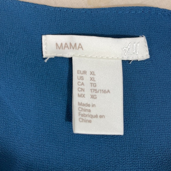 H&M Mama Teal Chiffon Dress with Embellished Belt - Picture 7 of 12